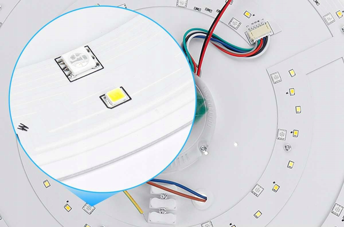 RGB LED lubų lempa Bluetooth GALBARIASIS 40W + NUOTOLINIO PULTAS Maksimali vieno šviesos šaltinio galia 40W
