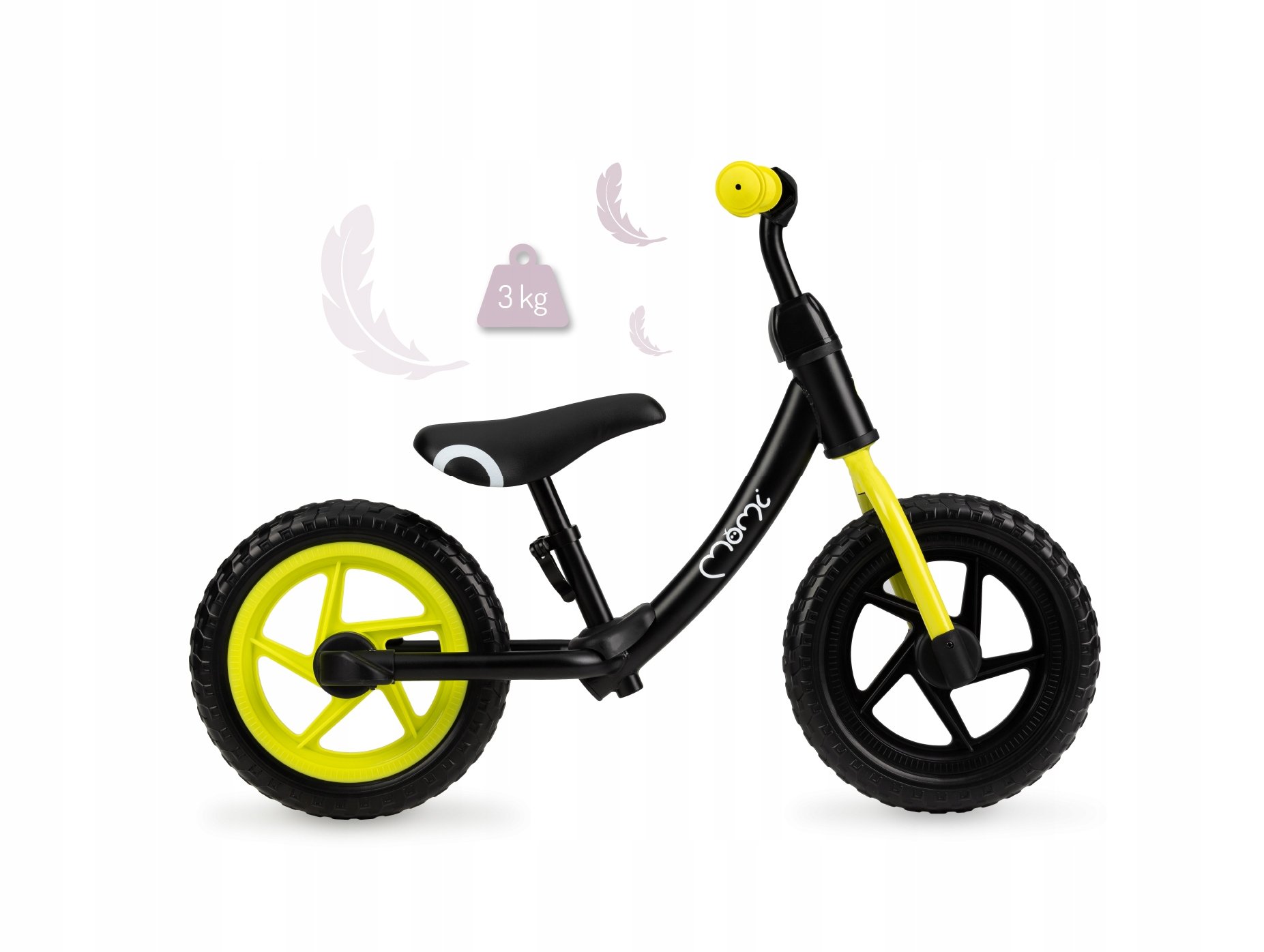 Balansinis dviratis vaikams JEŹDZIK lengvas MoMi ROSS Aukštis 90-105 cm