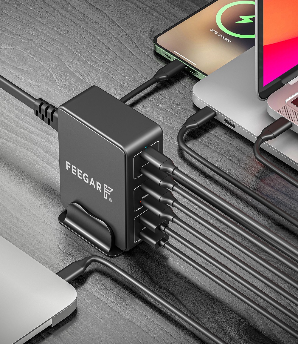 Сетевое зарядное устройство Feegar Tower PRO 140W USB Type C Разъемы USB тип C USB