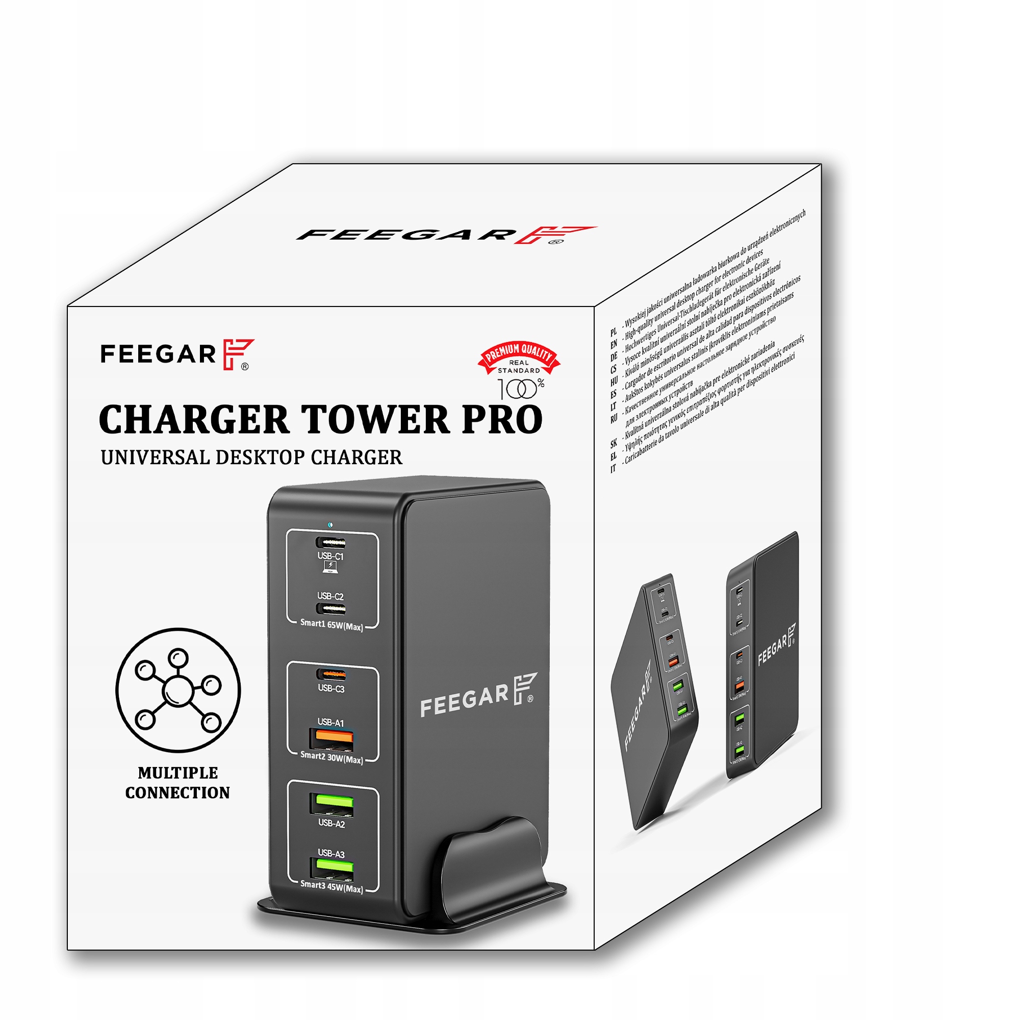 Зарядное устройство Feegar Tower PRO 140W USB Type C Black