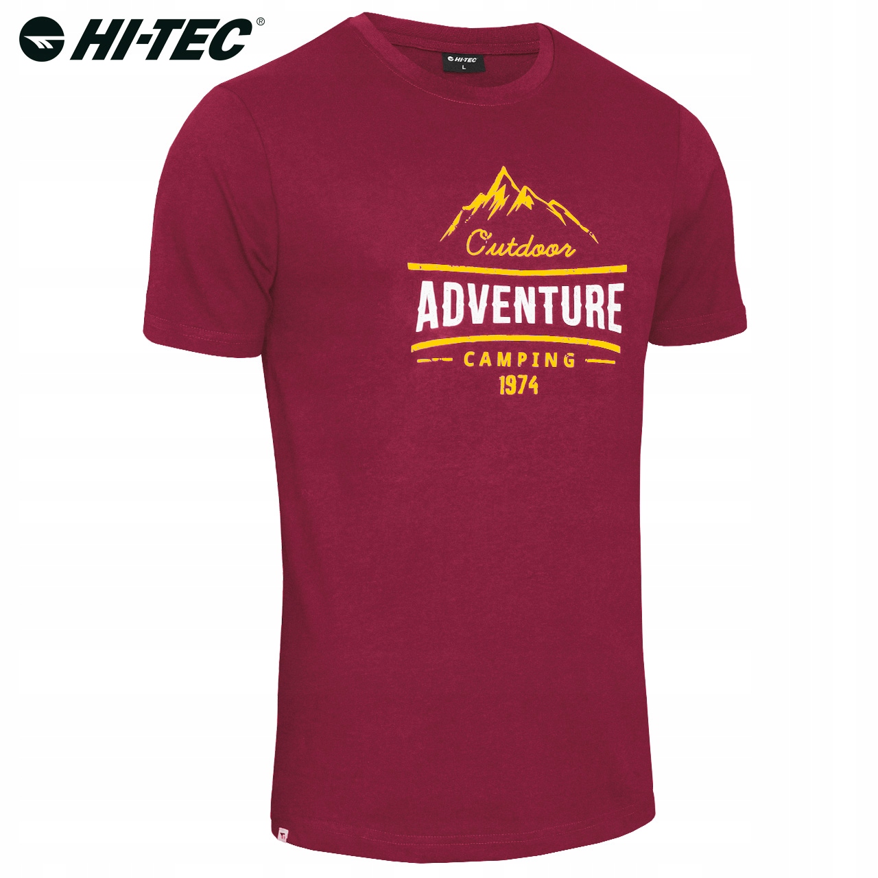 Koszulka Męska LORE HI-TEC T-Shirt Bawełniana Podkoszulek Bordowa XL Model Lore