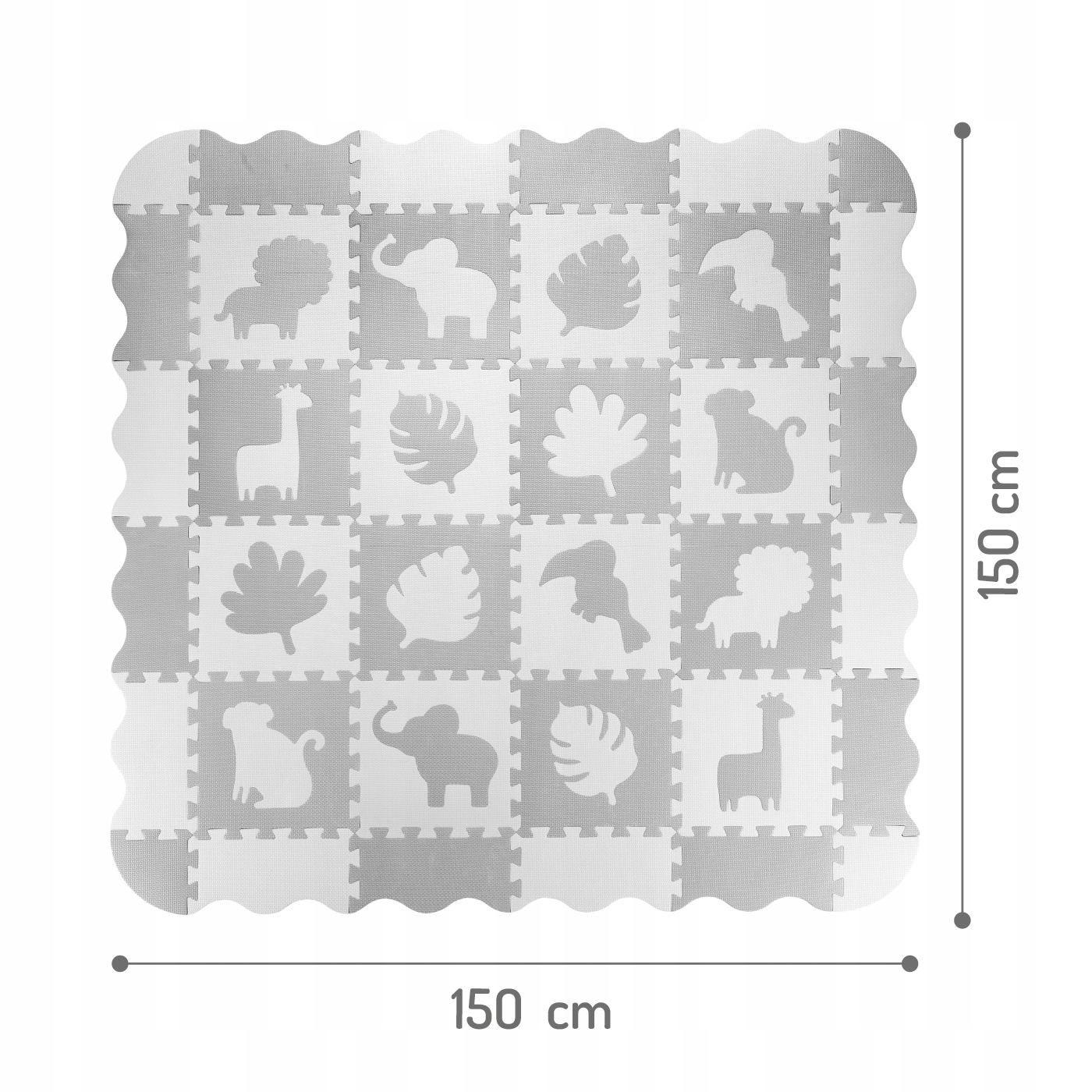 Didelis dėlionės kilimėlis 150x150cm XXL MoMi ZAWI Gaminio aukštis 150 cm