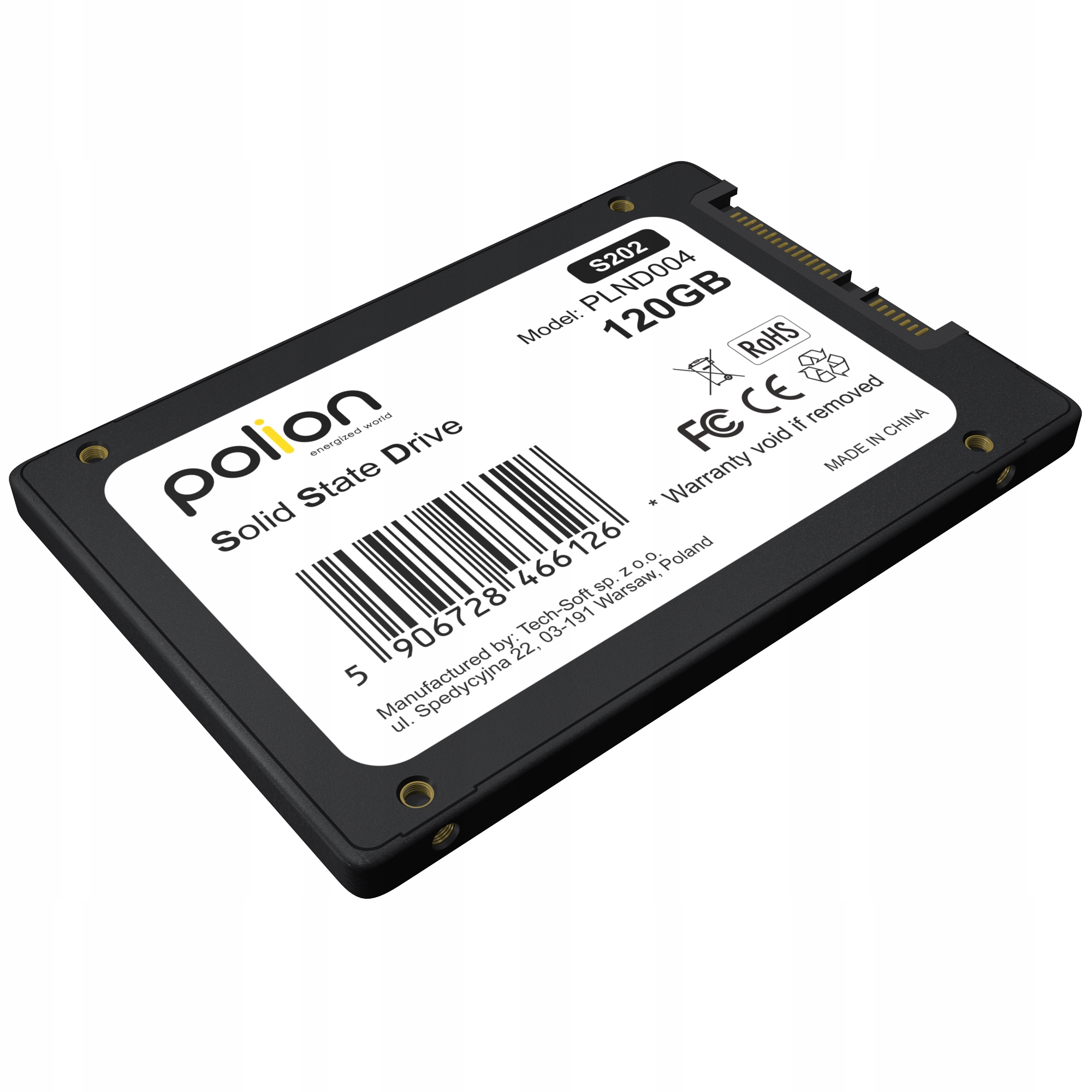 SSD 120GB SATA III 2.5 "3D NAND 550MB / s Gamintojo kodas PLND004