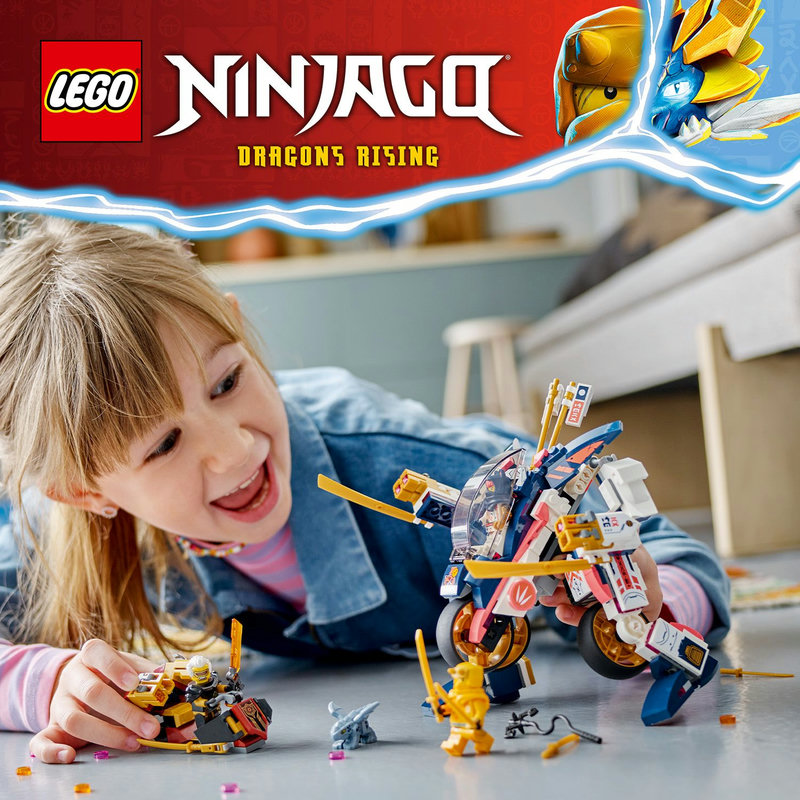 Šaunus NINJAGO® roboto ir motociklo rinkinys