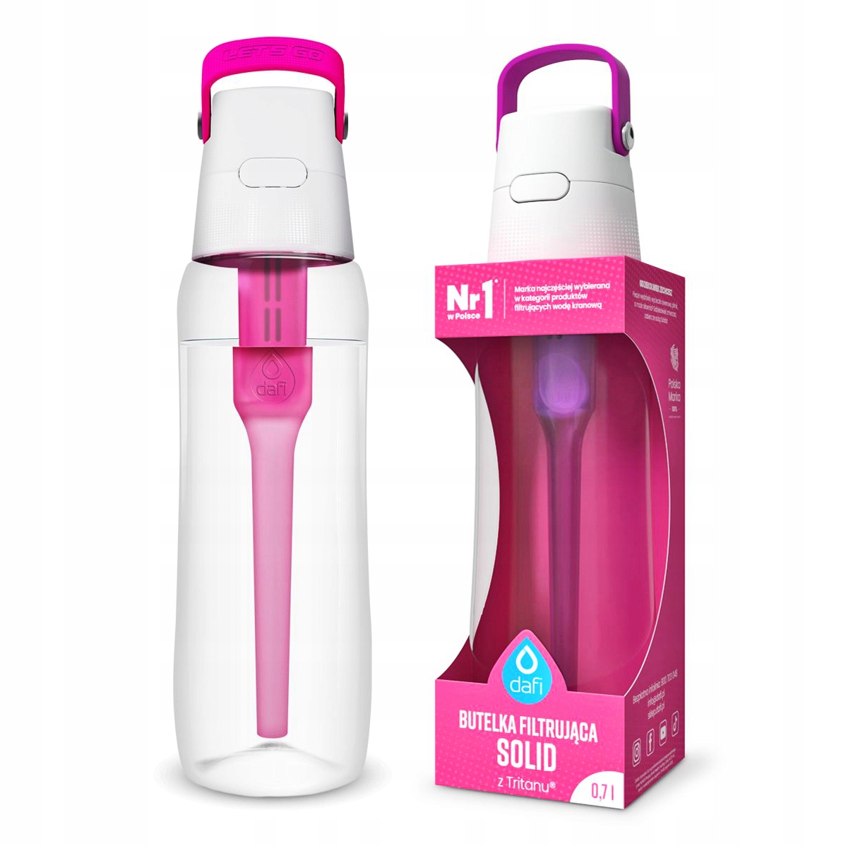 Butelis Dafi SOLID pink FLAMING + 4x EAN filtrai (GTIN) 5902884107774