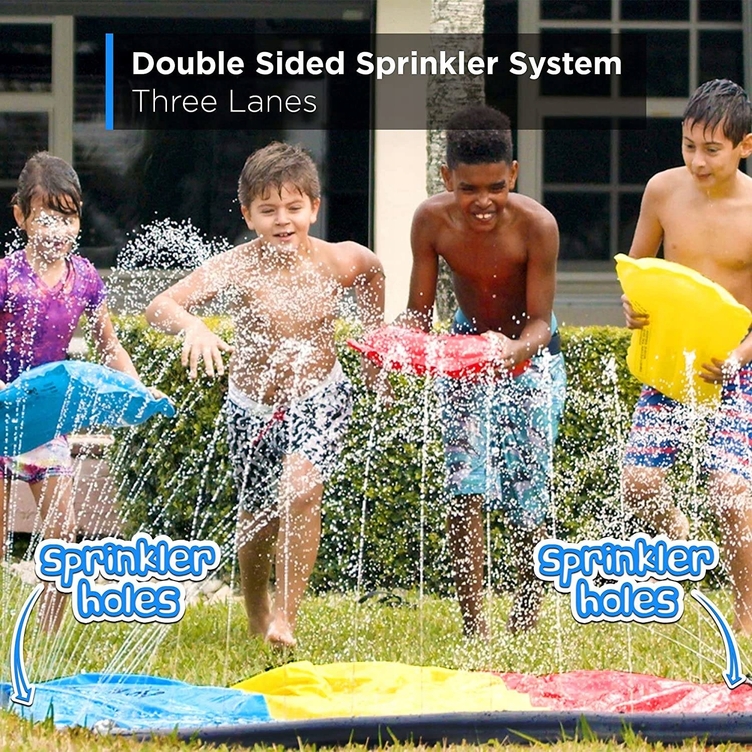 TRIPLE SLIDE WATER SLIDE WITH FOUNTAIN +3 BOARDS Product width 210 cm