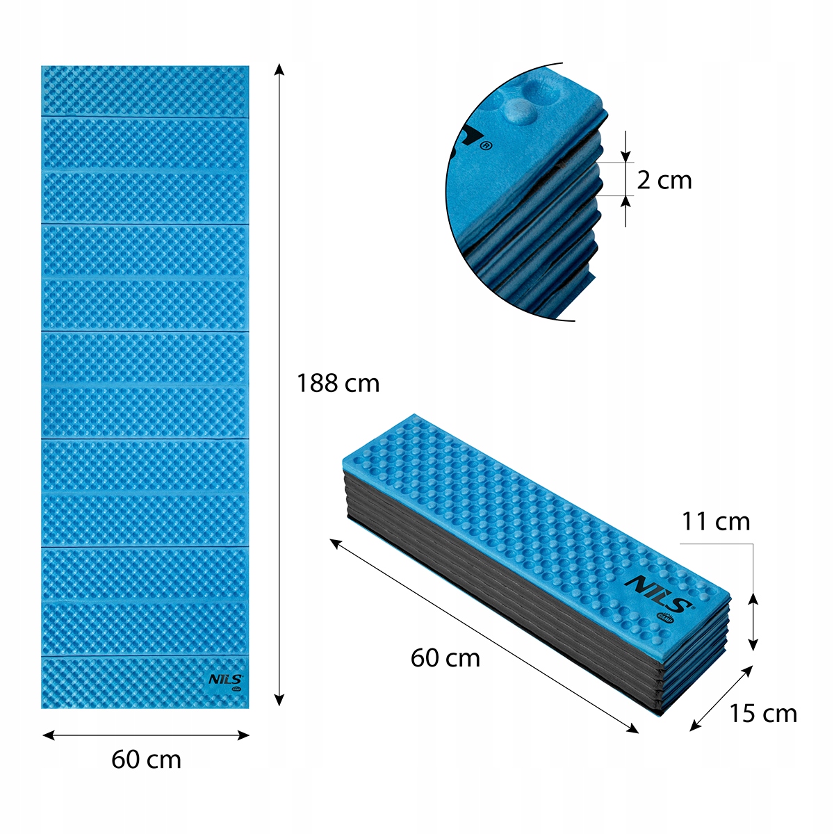 NILS storas sportinis kilimėlis pratimams, sulankstomas 188cm EAN (GTIN) 5907695545814