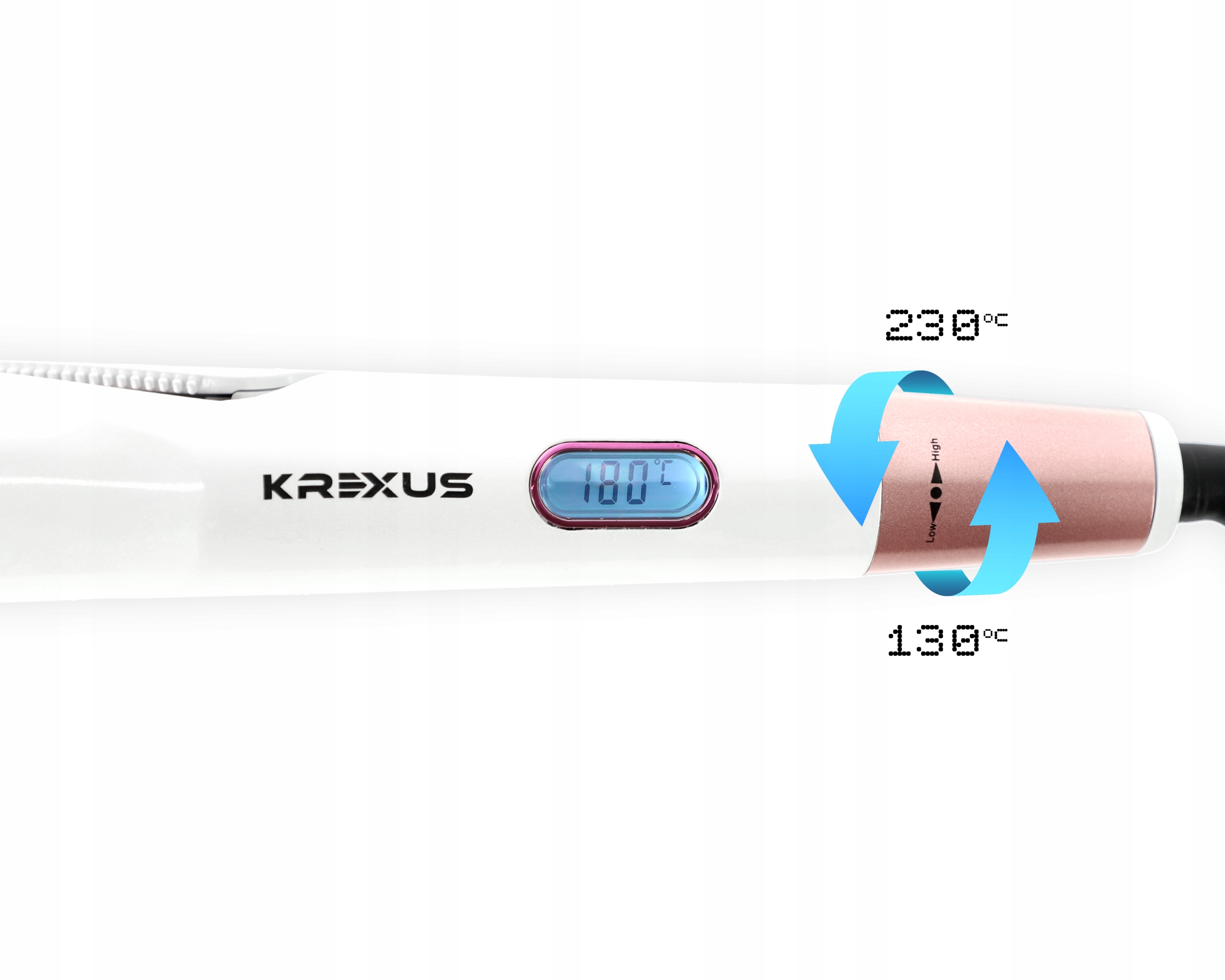 PLAUKŲ TIESINIMO KERAMINIS LCD 2in1 garbanojimo lygintuvas Krexus prekės ženklas