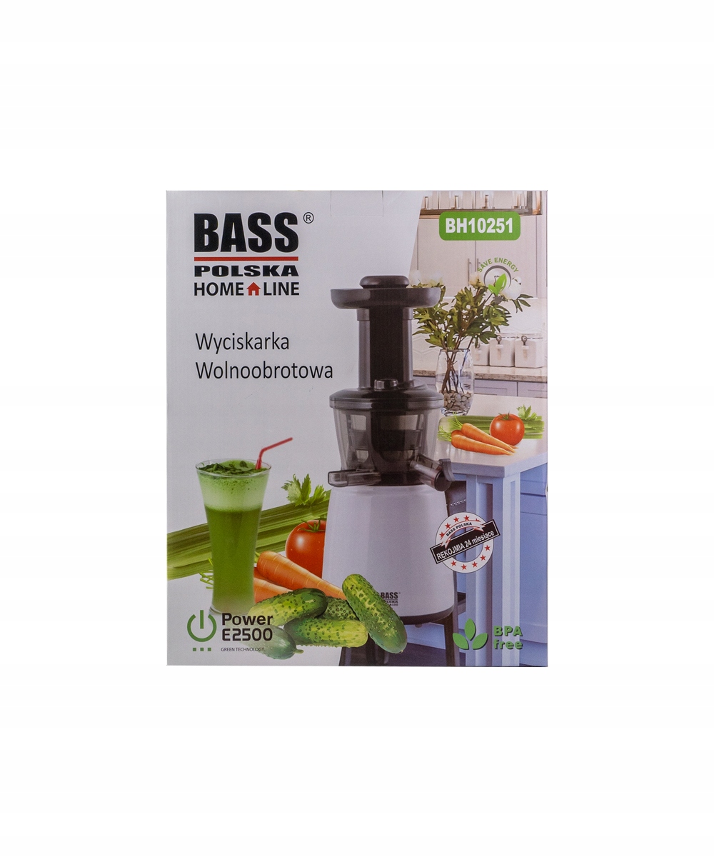 SLOW SUICER BASS JUICER Vyraujanti balta spalva