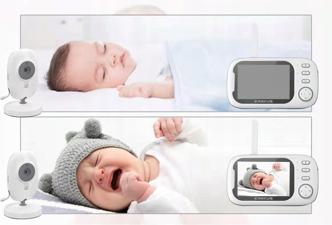 Kūdikio monitoriaus HD naktinis režimas VOX PRO Funkcijos kameros įrašymo termometras naktinio režimo baterijos lygio indikatorius