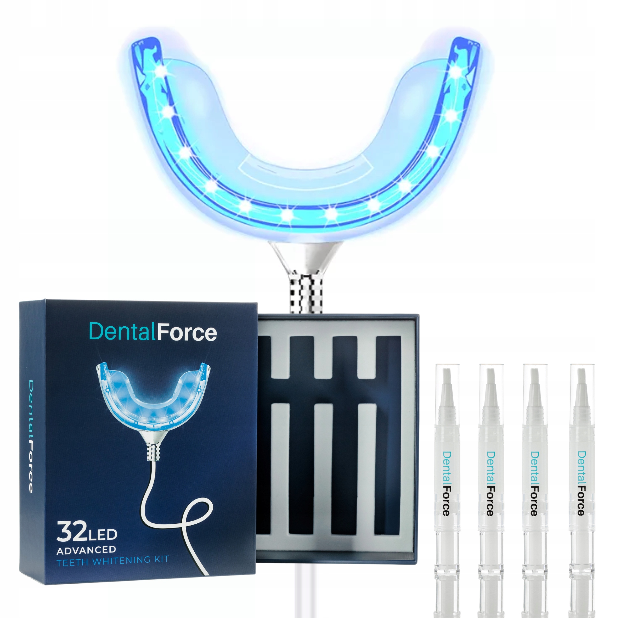 Dantų balinimo rinkinys su 32LED DentalForce lempa