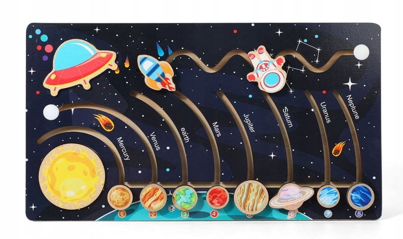 MEDINĖ MONTESSORI PLANET SAULES SISTEMA Gaminio plotis 39,5 cm