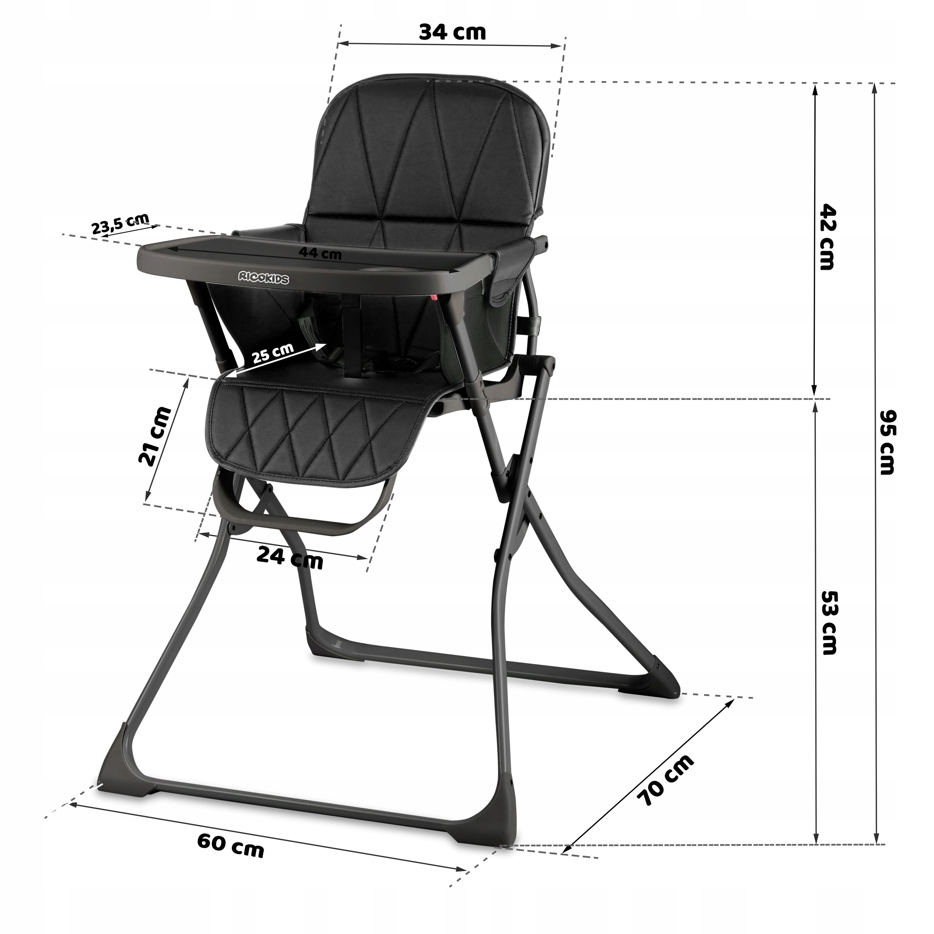 MAITINIMO KĖDĖ LENGVA SULANKSTAMA KOMPAKTĖ Gaminio aukštis 95 cm