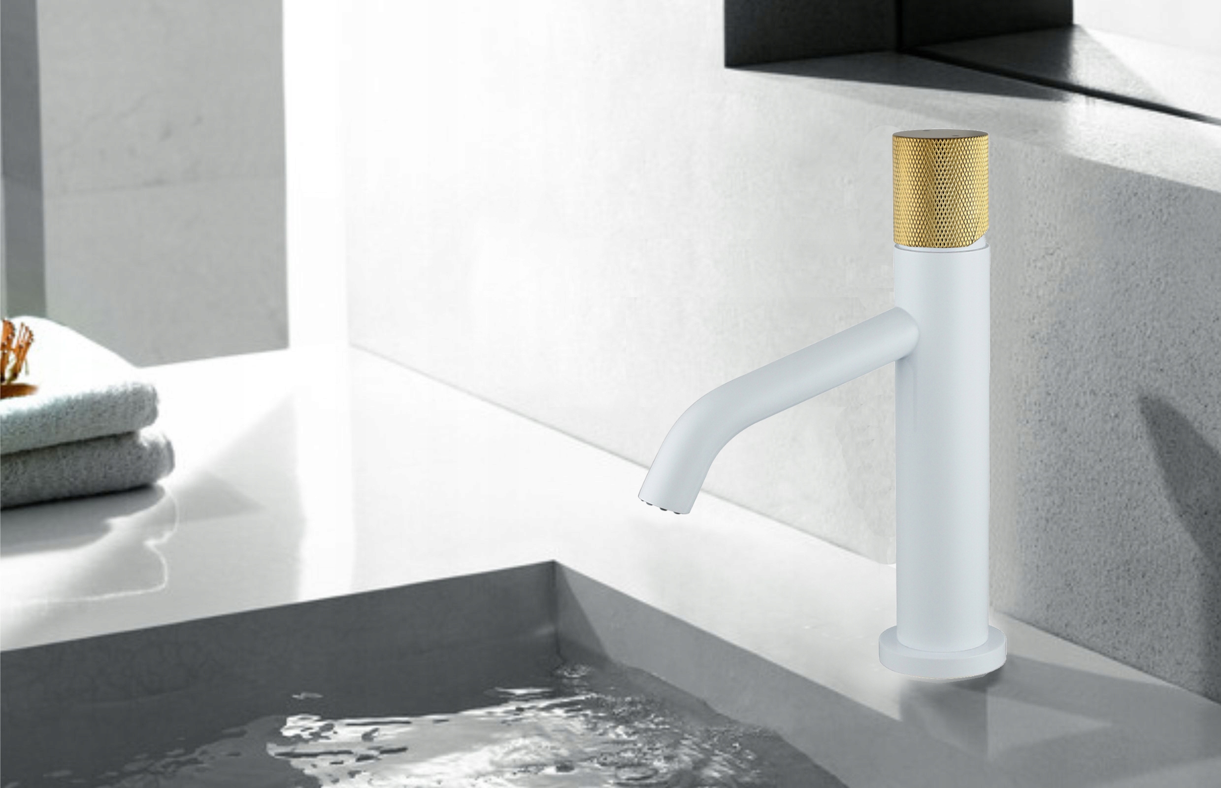 MEXEN RUMBA ONE WASHBASIN FAPPER WHITE GOLD Mexen prekės ženklas