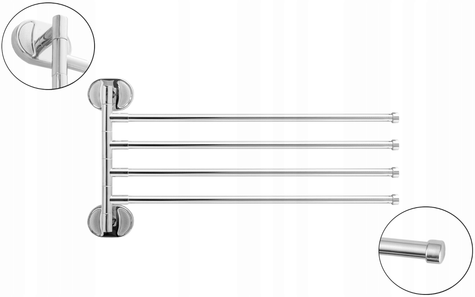 Chromuotas sieninis vonios rankšluosčių laikiklis Plotis 470 mm