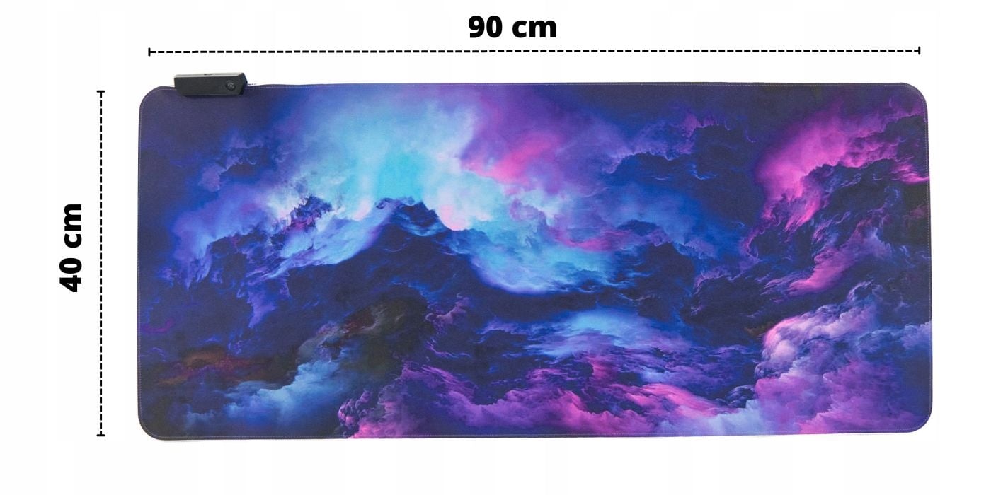 Šviečiantis XXL LED žaidimų pelės kilimėlis Gaminio aukštis 40 cm