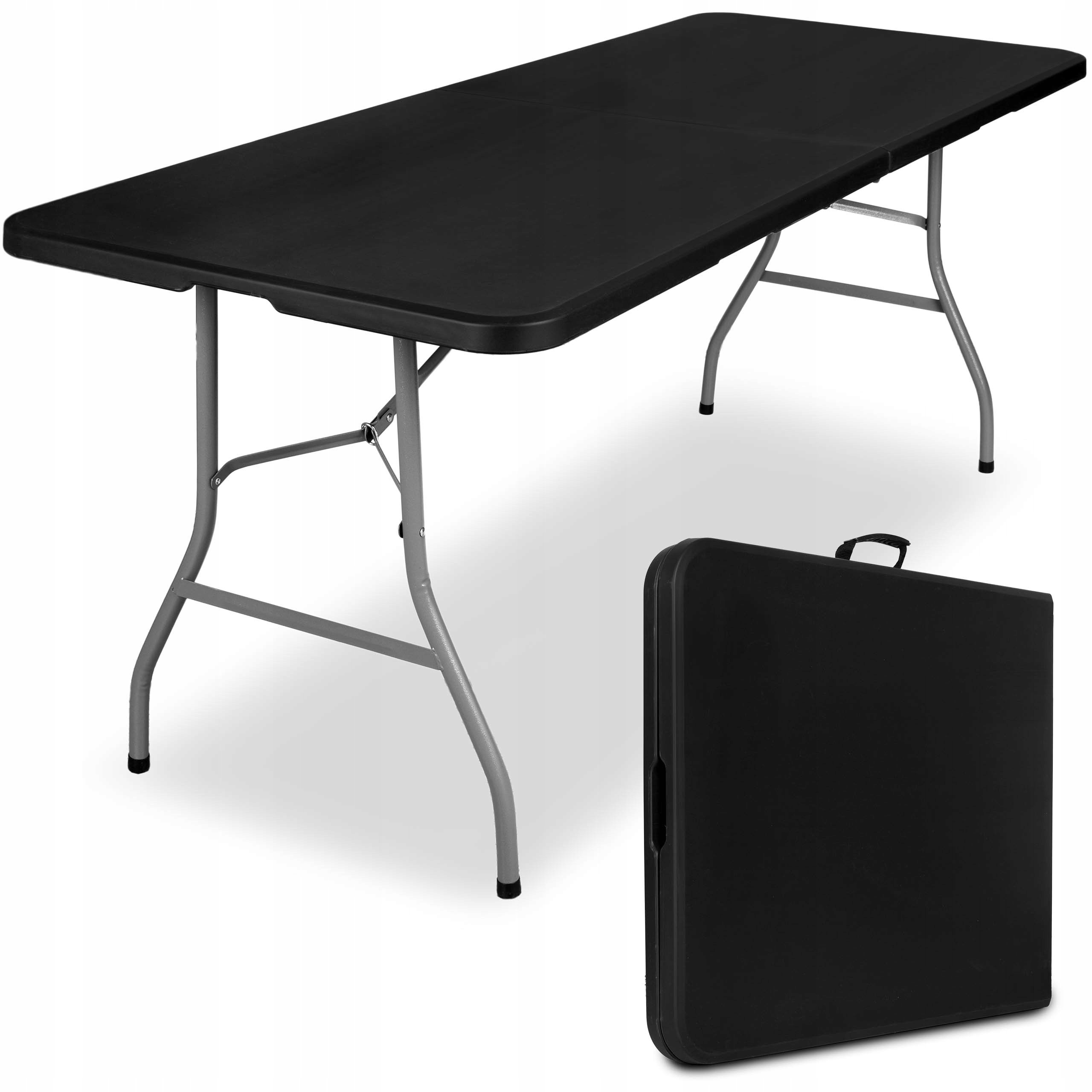 Plastikinis sulankstomas stalas Feta, juodas, 180x74cm kaina | pigu.lt
