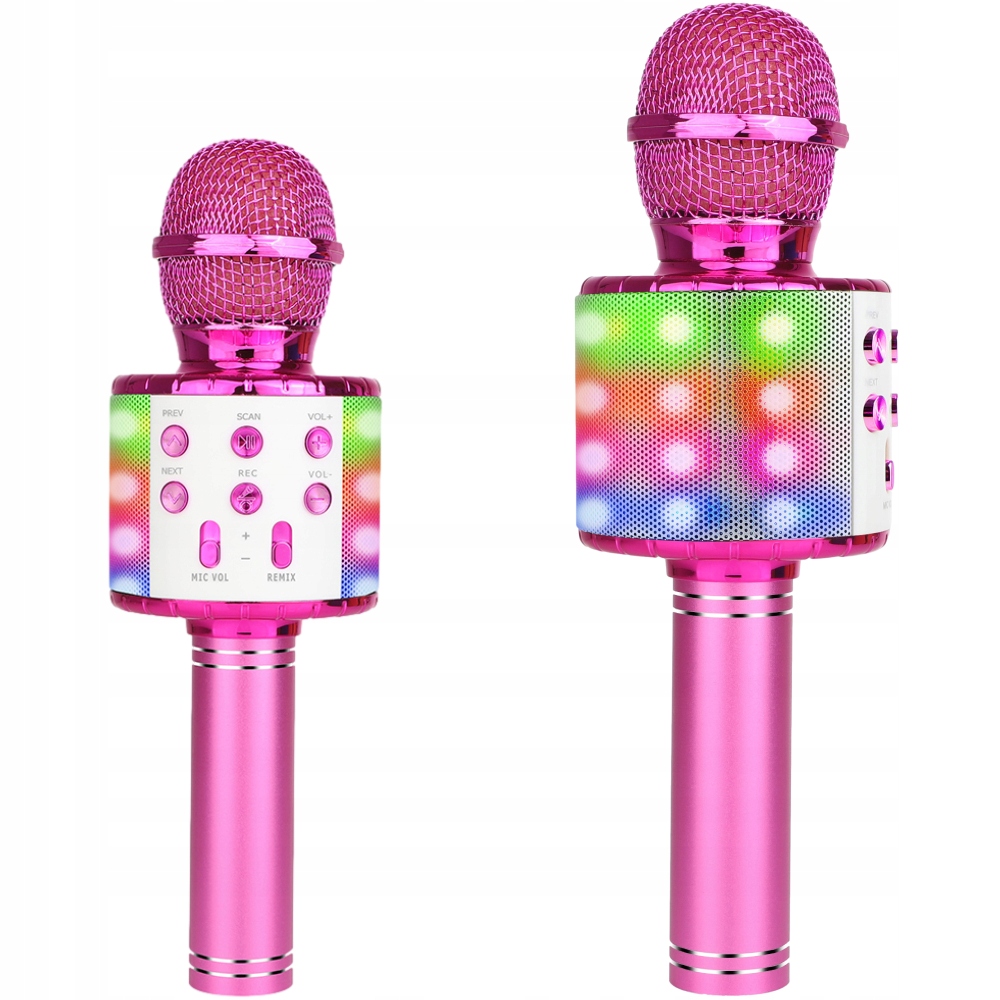 KARAOKEMIKROFONI BLUETOOTH GALARAKARIS LED PINK MANTA Tuotteen korkeus 22 cm