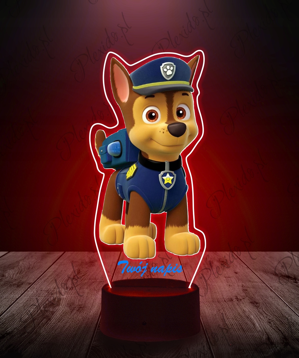 3D LED Printed Night Lamp Paw Patrol Chase Ražotāja kods 5905342844082