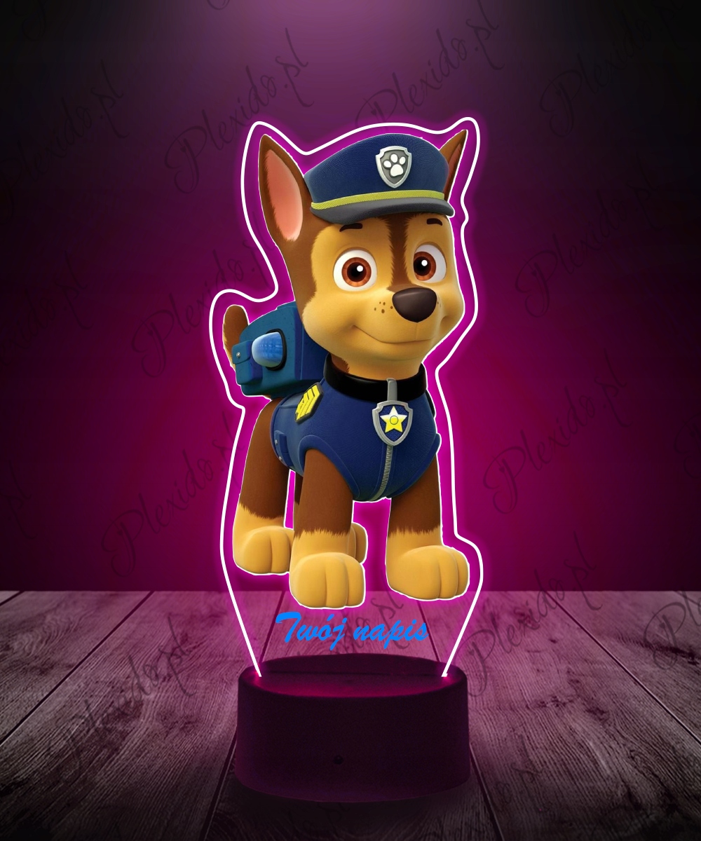 „Plexido“ 3D LED spausdinta naktinė lempa „Paw Patrol Chase“.