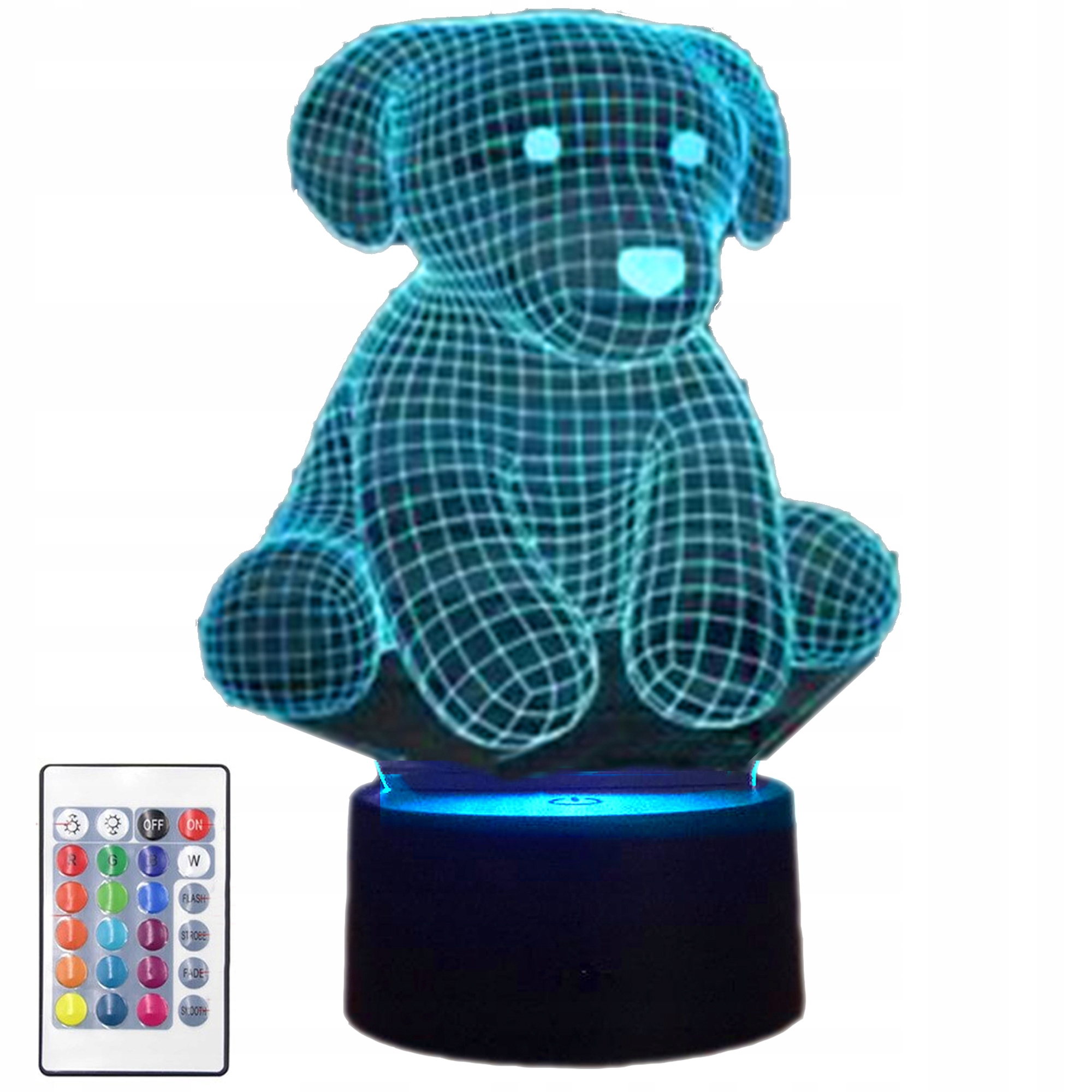3D LED naktinė lempa, spalvos, pultelis, BEAR, BEAR, BEAR, R12
