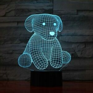 3D LED naktinė lempa, spalvos, nuotolinio valdymo pultas, BEAR, BEAR, BEAR, R12, maitinamas iš maitinimo tinklo