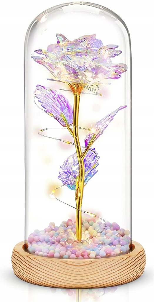 Ikuinen ruusu lasissa LED valaiseva lahja syntymäpäivä opettajien päiväkortti Tuotteen paino yksikköpakkauksella 0,4 kg