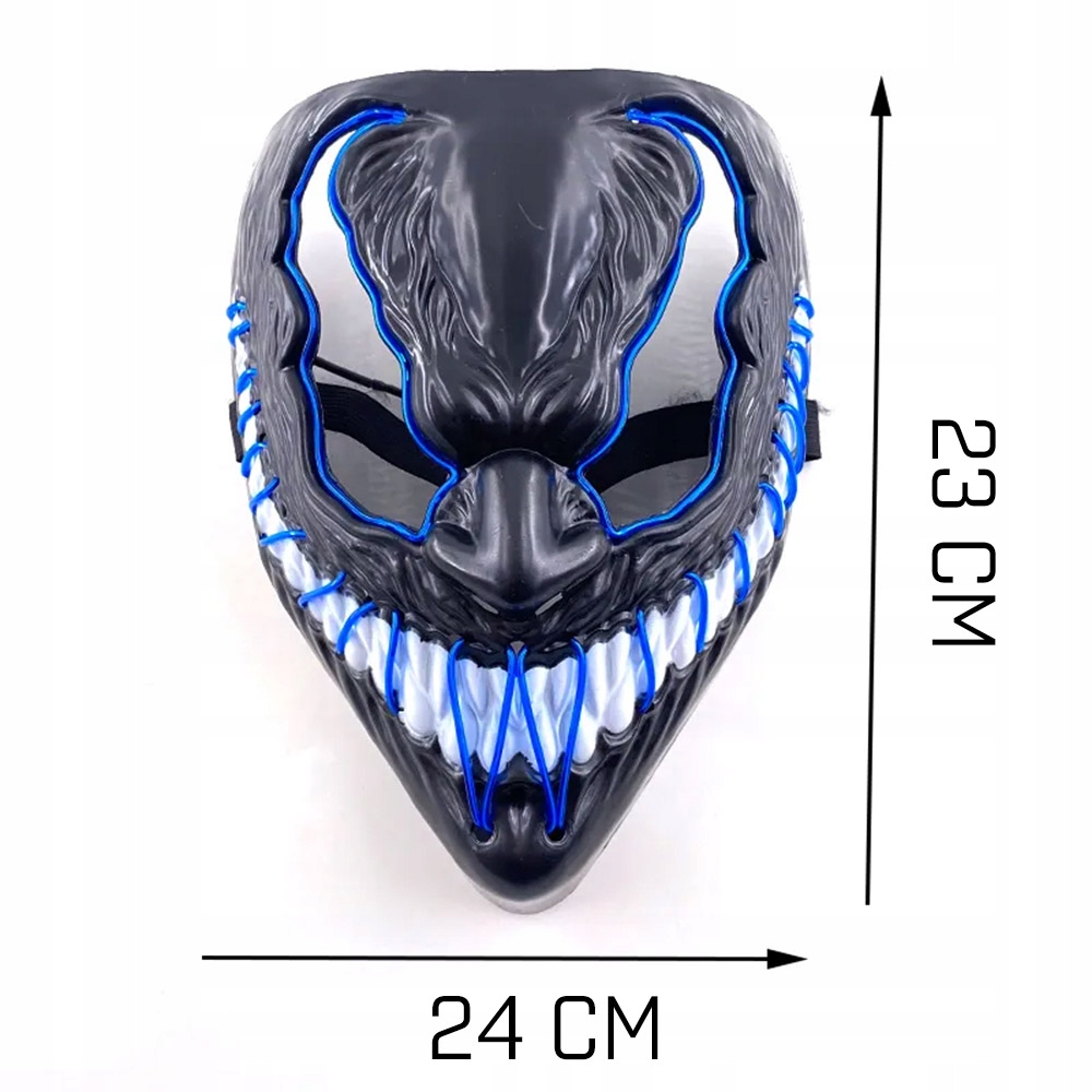 VENOM HALLOWEEN LED MASK KAUGJUHTIMISEGA KUVALED-KOSTÜÜMILE sooline unisex