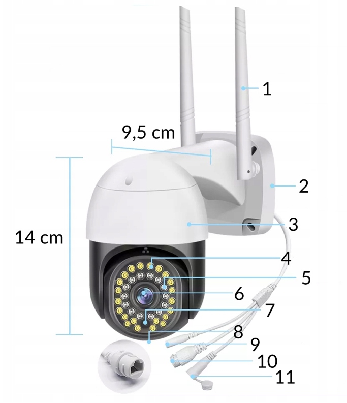 LAUKO IP KAMERA WiFi Full HD IP66 + 16GB KORTELĖ Gamintojo kodas WIFI TUYA