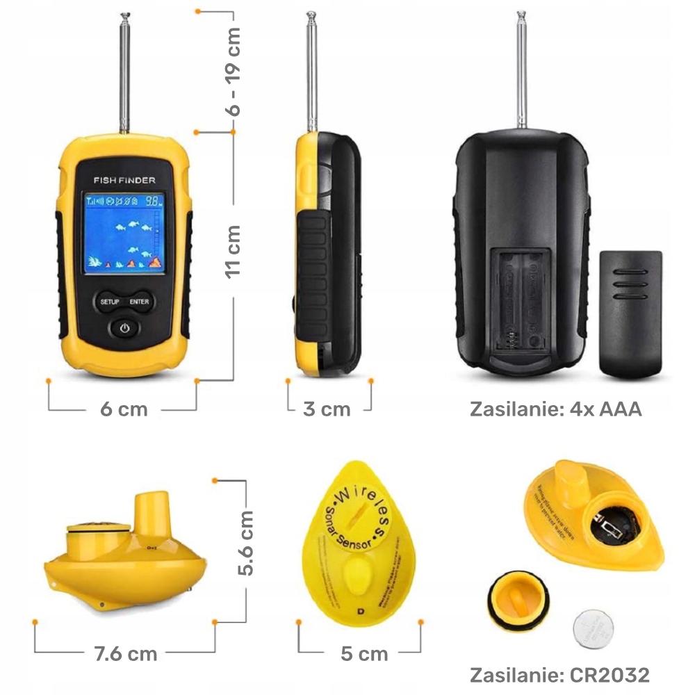 Lucky RF Sonar Fishing Echo Sounder Wireless Detector Fish Finder Gamintojo kodas FF1108-1