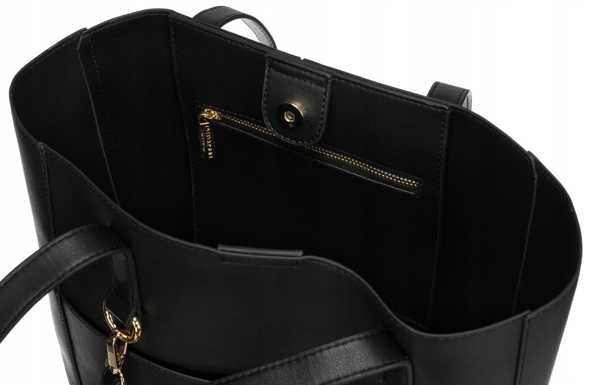 PETERSON klasikinis moteriškas eko odos krepšys A4, furnitūros spalva auksinė