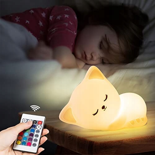 Sweet Kitten vaikiška naktinė lempa - CAT lempa, RGB LED, LAIKMATIS, NUOTOLINIO NUOTOLINIO BATERIJOS EAN (GTIN) 5904413391876