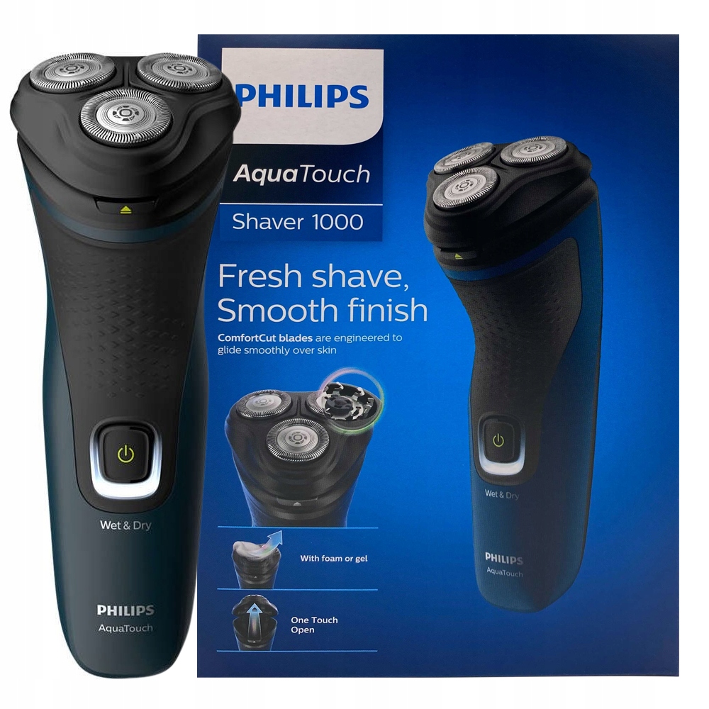 PHILIPS SERIES 1000 AQUA TOUCH ELEKTRINIS SKUTIKLIS SKUTIMOSI BRUTUVĖLIS