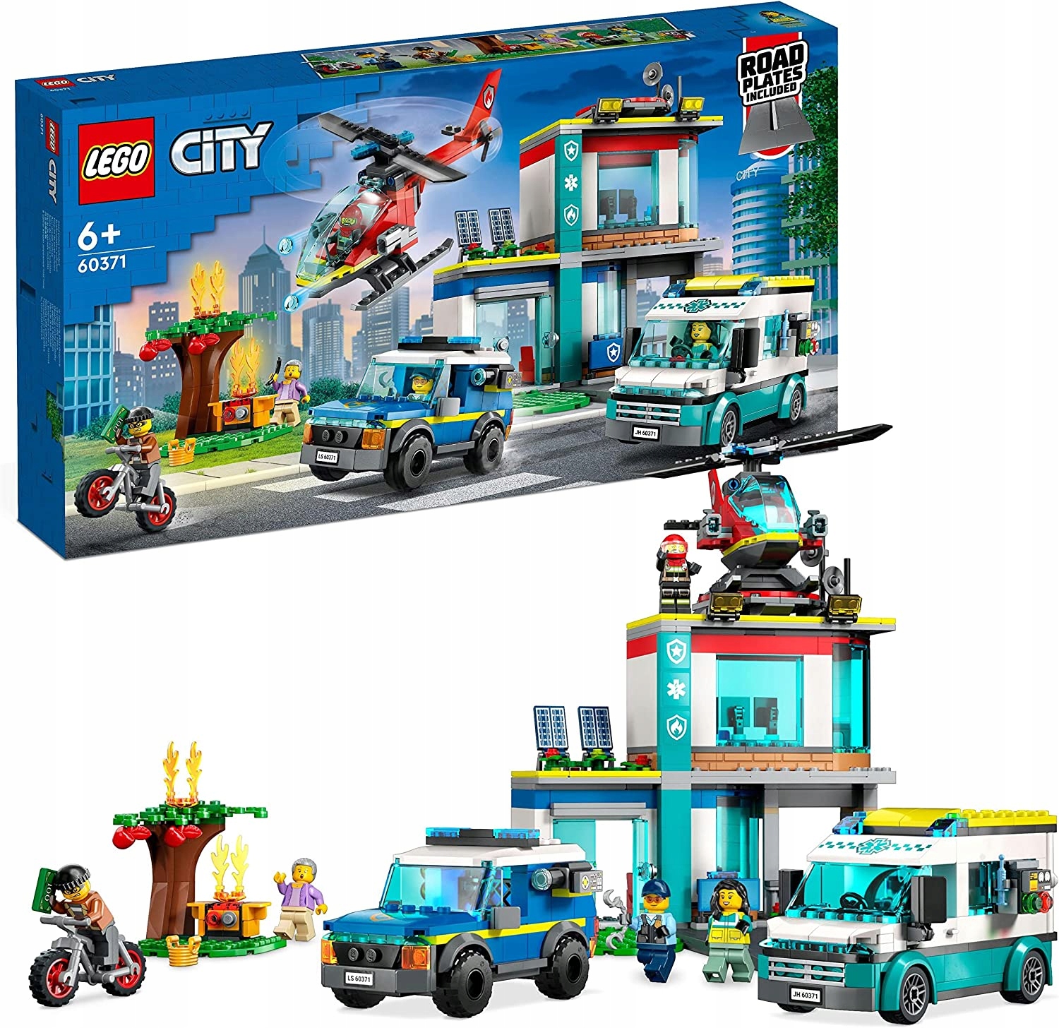 LEGO CITY 60371 LIGONINĖS PRIEŠGAISRINĖ STATYBINĖ CITI POLICIJOS POPOLICIJA Prekės numeris 60371