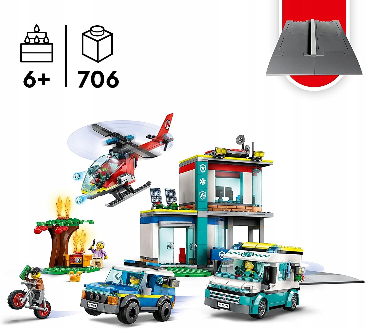 LEGO CITY 60371 LIGONINĖS GAISRINĖ DALIS CITI POLICIJOS NUOTOS HERO LEGO City