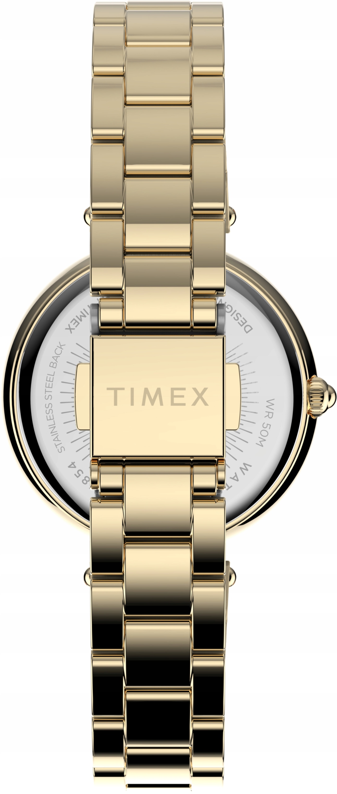 Moteriška auksinė Timex juvelyrinio laikrodžio apyrankė, kubinis cirkonis, juodas ciferblatas EAN (GTIN) 194366184792