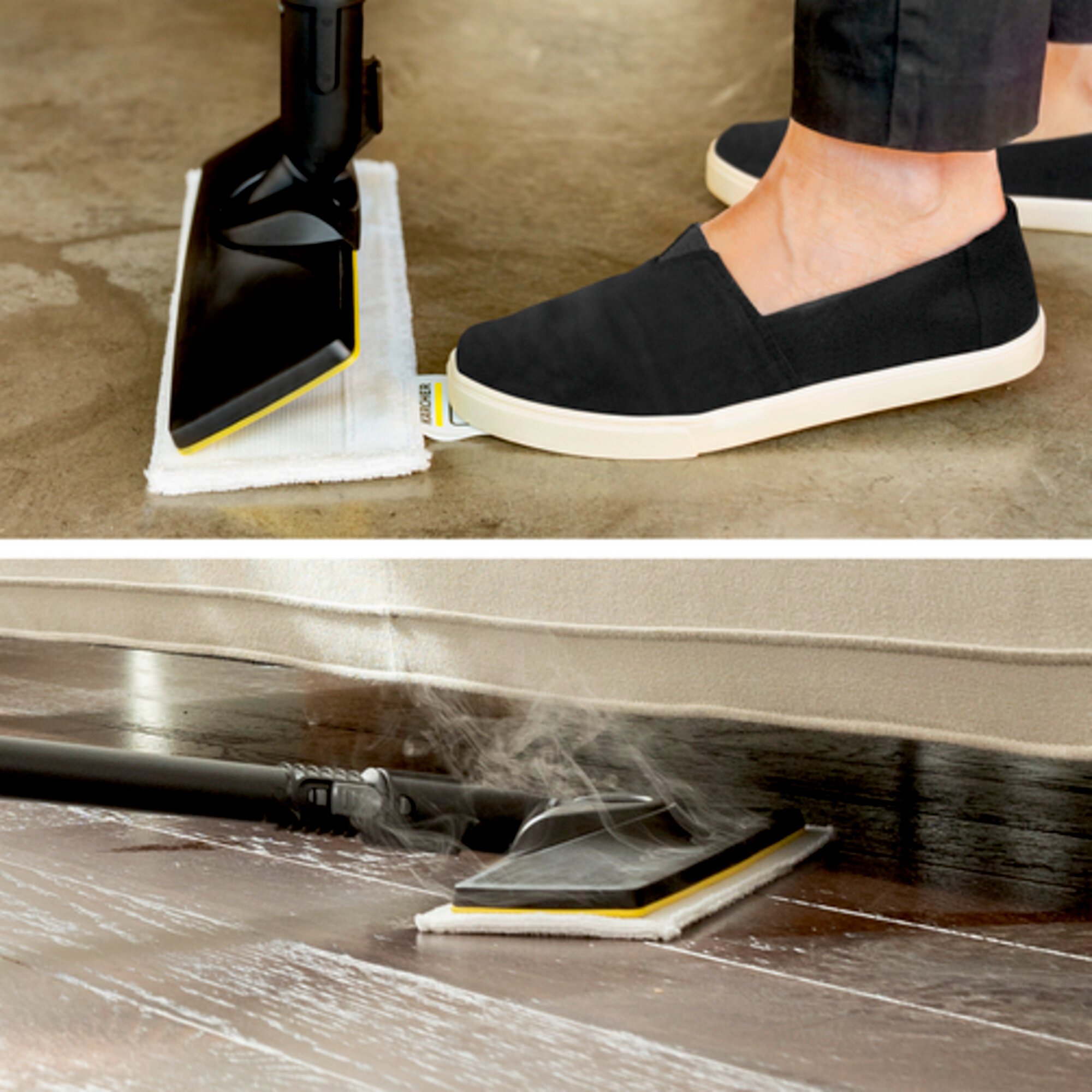 Aurupuhasti SC 4 EasyFix Iron: EasyFix põrandapuhastuskomplekt koos paindliku ühendusega põrandaotsikule ja kleepuva kinnitussüsteemiga põrandamopi jaoks.