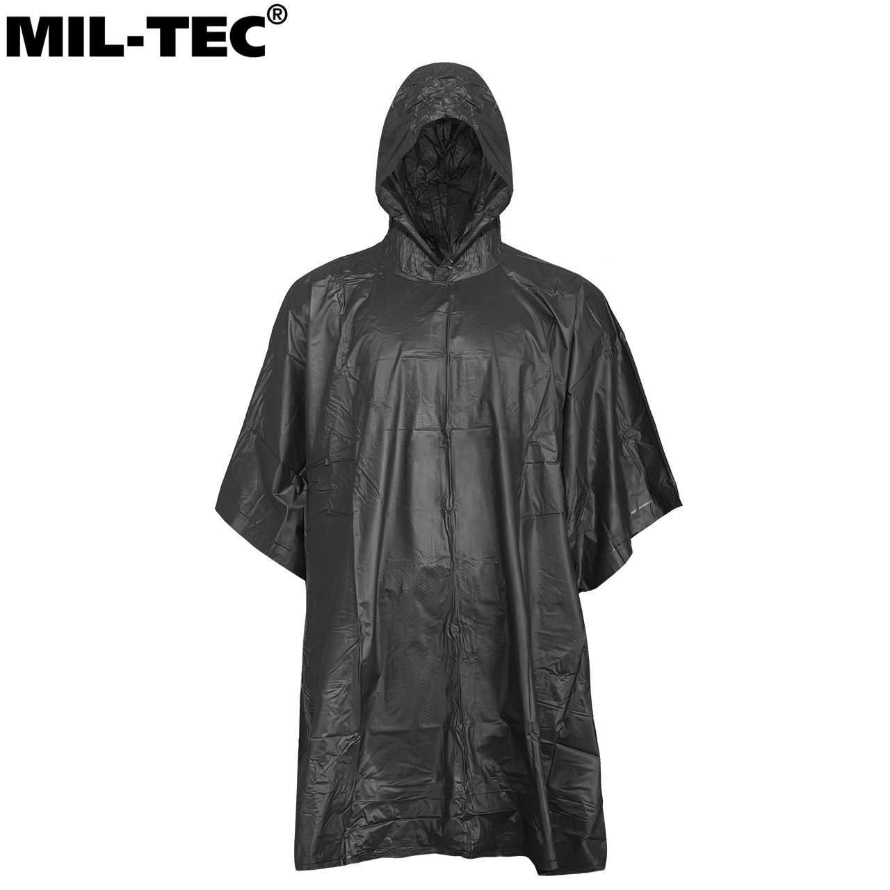 Peleryna PRZECIWDESZCZOWA PONCZO PONCHO z KAPTUREM MIL-TEC PVC Czarna EAN (GTIN) 4046872414688