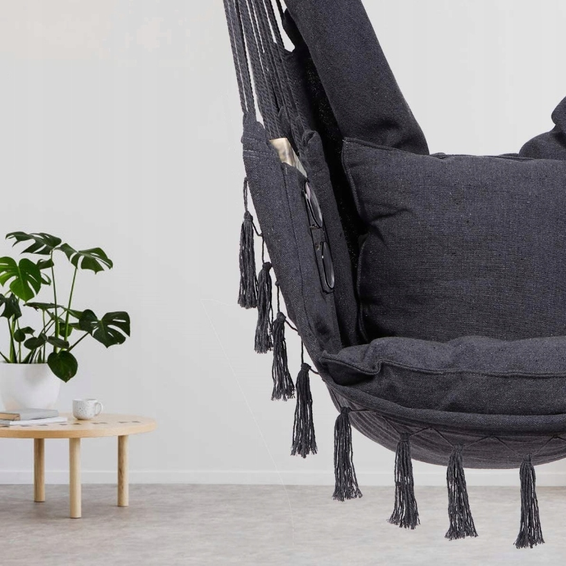 BRAZILIAN CHAIR HANGING CHAIR HAMMOCK XXL SWING GRAPHITE WITH PILLOWS Type Brazilian chair