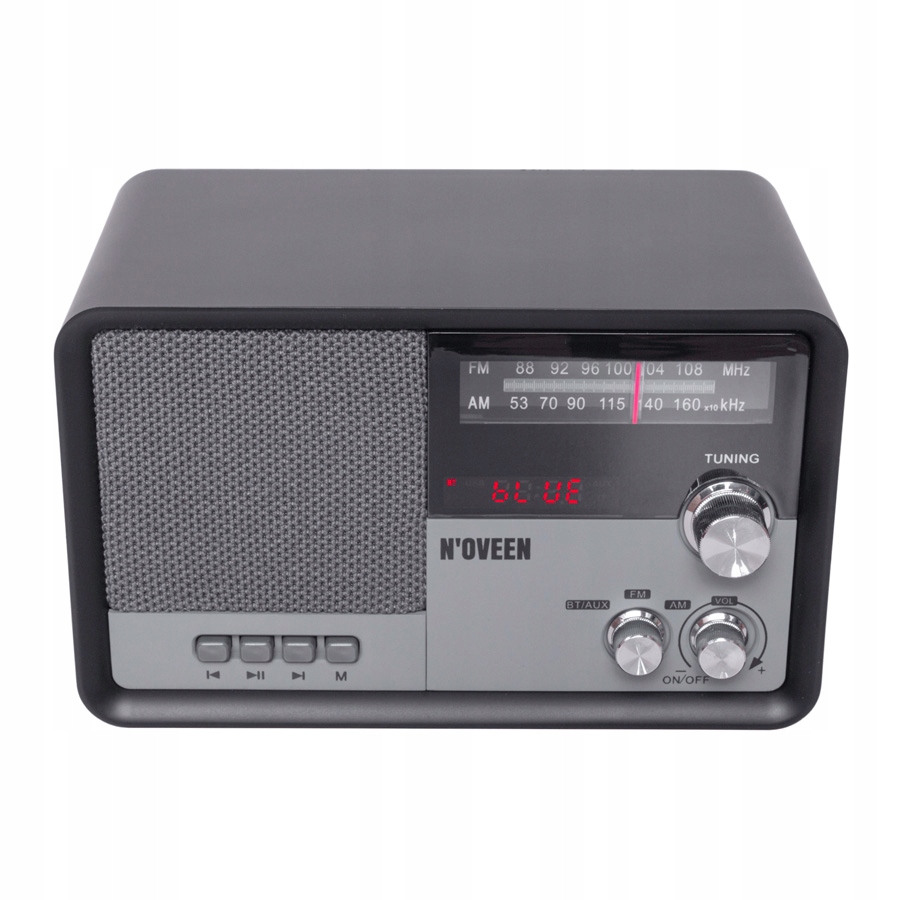 CLASSIC KITCHEN RADIO RETRO BLUETOOTH AM/FM baterija juoda N'oveen prekės ženklas