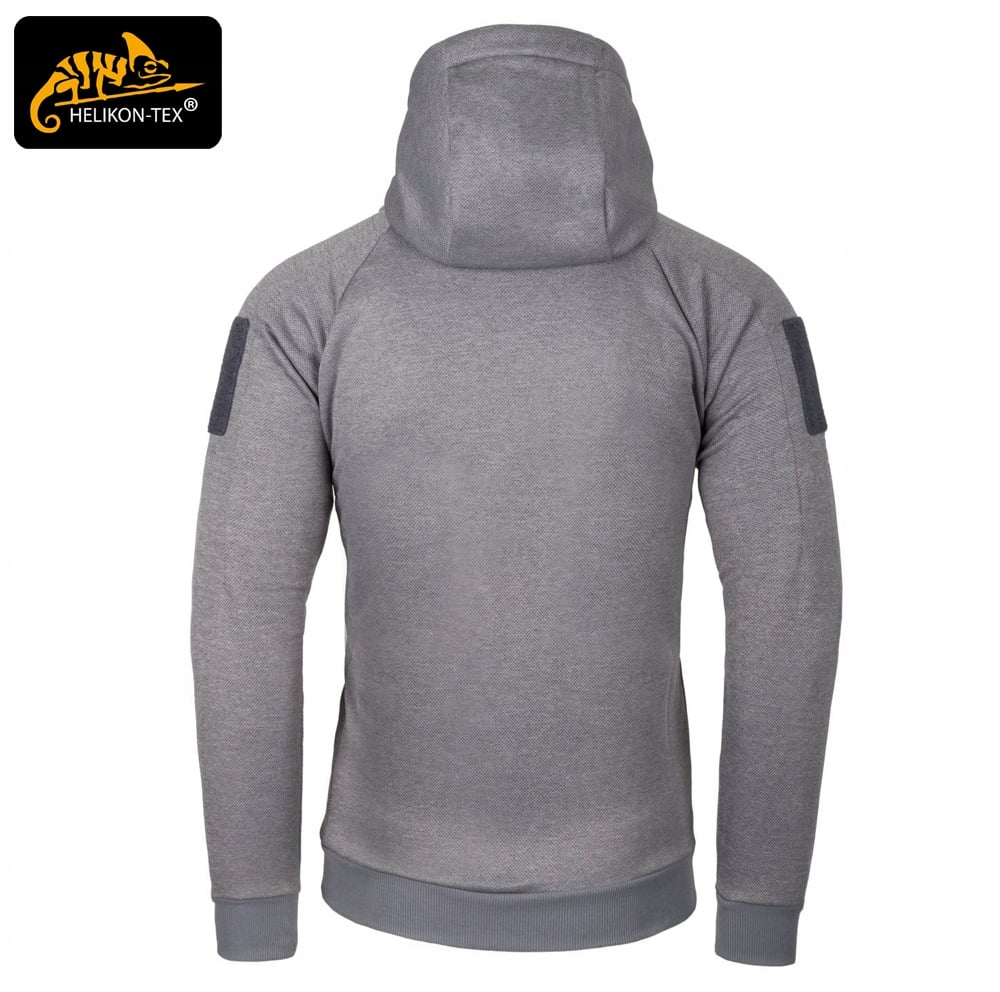 Bluza Męska z kapturem URBAN TACTICAL HELIKON Rozpinana Panel Velcro Szara Rozmiar 3XL