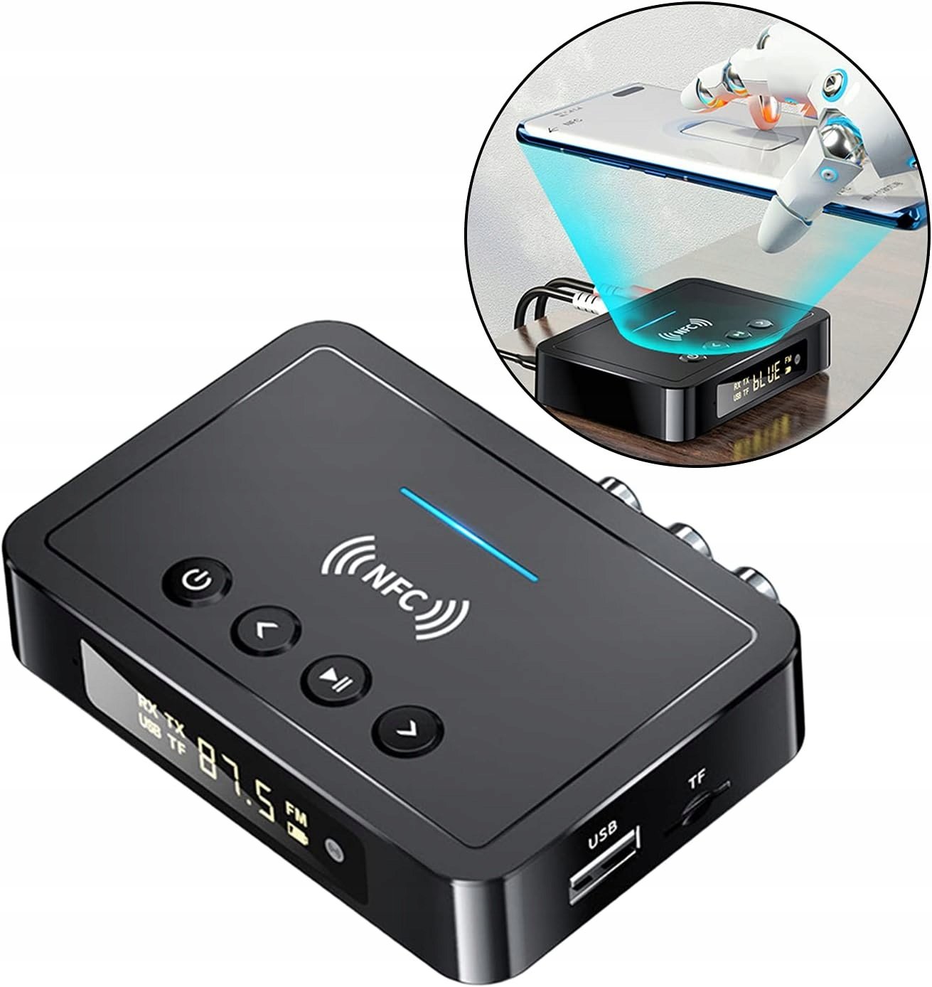 BLUETOOTH ADAPTERIS, skirtas HiFi SISTEMA AUX CHINCH JACK RECEIVER SIUSIMUI 5.0 NFC Gamintojo kodas G43TDFGFG