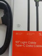 Mcdodo telefono kabelis greitas, kampinis, 90° , LED USB TYPE C 0,5 m, juodas, stiprus, su pynele kaina
