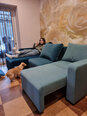 Transformeris Modul 2400: modulinė sofa - lova - kampinė sofa, mėlyna kombinuota spalva