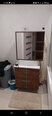 Veidrodinė vonios spintelė, ruda, 62,5x20,5x64cm, mediena kaina