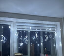 Varveklio tipo LED šviestuvai su dekoracijomis (Kalėdiniai LED užuolaidiniai šviestuvai/lempos) 3,5 m + 3 m