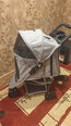 Sulankstomas vežimėlis šunims vidaXL, pilkas, 80 x 46 x 98 cm kaina