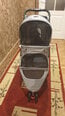Sulankstomas vežimėlis šunims vidaXL, pilkas, 80 x 46 x 98 cm