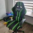 Žaidimų kėdė, juodos ir žalios spalvos