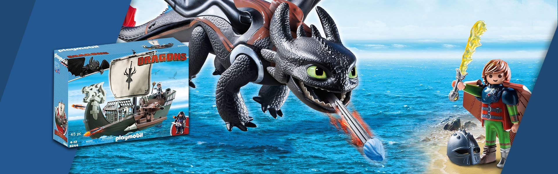 70731 PLAYMOBIL® Dragons Drakonų lenktynės: Snotlout ir Hookfang DRAGONS PLAYMOBIL®